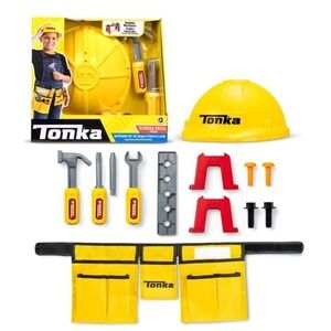 TONKA TOUGH 13 Pieces Hard Hat‎ & Tool Belt Set with Buildable Workbench NEW